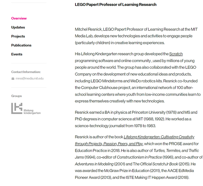 Professor Mitch Resnick